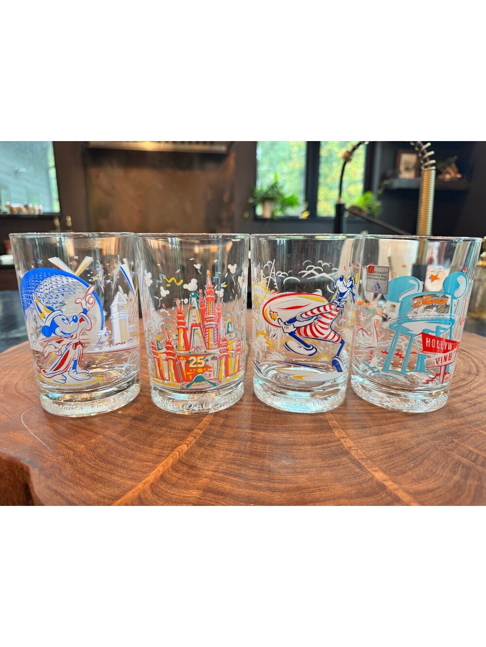 Vintage 1996 McDonald's Walt Disney World 25th Anniversary Glass Set of 4